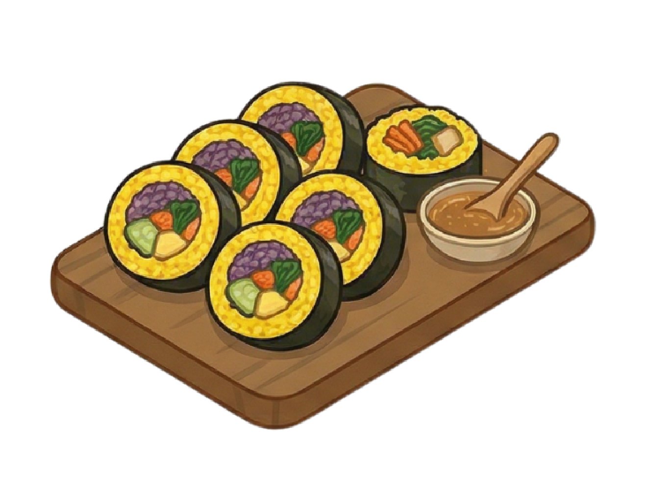 강황김밥 일러스트