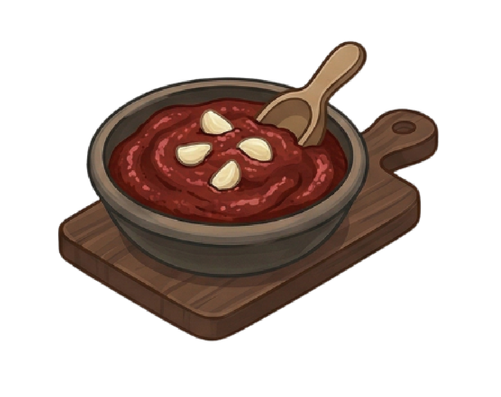 마늘고추장 일러스트